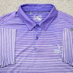 Under Armour Polo Shirt‎ Mens XL Purple UA Heatgear Loose Fit S/S Pinehurst Logo